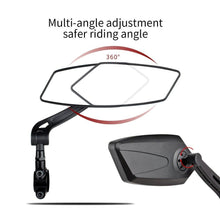 Load image into Gallery viewer, Bicycle Handlebar Rear View Mirror Bike Cycling Wide Range Back Sight Reflector Bicycle Rear View Mirror Adjustable Rotatable Bicycle Rear View Glass Mirror Wide Angle Acrylic Convex Safety Mirror For Mountain
