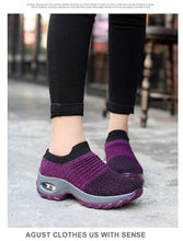 Load image into Gallery viewer, Women's Casual Chunky Sneakers Platform Walking Shoes Fashion Knited Casual Walking Shoes Sock Sneakers Slip On Mesh Air Cushion Comfortable Easy Shoes
