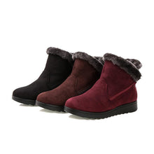 Load image into Gallery viewer, Beautiful Red Womens Ankle Boots New Fashion Waterproof Platform Winter Warm Snow Boots Outdoor Warm Mid-Calf Boot Non-Slip Water Resistant Winter Cold Weather Elegant Shoes
