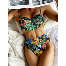 Load image into Gallery viewer, Luxury Women Black Bikini High Waist Swimwear Female 2 Pieces Set Swimsuit Bathing Suit Women Beach Women's High Waisted Bandage Bikini Set Two Piece Push Up Swimsuits
