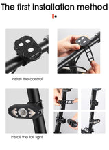Load image into Gallery viewer, Smart Bike Light Wireless Remote Control Cycling Turning Signal Taillight USB Bicycle Rechargeable Rear Light LED Warning Lamp Bicycle Rear Light Safety Warning Bike Lights Brightest Bike Indicators Fit  Saddle Rears
