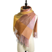 Load image into Gallery viewer, Luxury Fashion Autumn Winter Soft Warm Scarf Plaid Colorful Hijabs Cashmere Scarves Warm Soft Bandana Women's Lightweight Scarves Elegant Echarpe  Escharpe Soft Wool Elegant Tassel For Women
