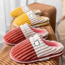 Load image into Gallery viewer, Women Winter Warm Fur Slippers Mens House Shoes Comfort Flat Heel Home Indoor Bedroom Warm Soft Cozy Fleece Lining House Slippers Memory Foam Slippers Winter Bedroom Shoes
