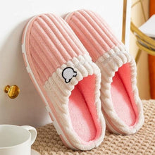 Load image into Gallery viewer, Women Winter Warm Fur Slippers Mens House Shoes Comfort Flat Heel Home Indoor Bedroom Warm Soft Cozy Fleece Lining House Slippers Memory Foam Slippers Winter Bedroom Shoes
