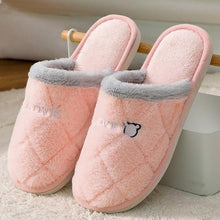 Load image into Gallery viewer, Women Winter Warm Fur Slippers Mens House Shoes Comfort Flat Heel Home Indoor Bedroom Warm Soft Cozy Fleece Lining House Slippers Memory Foam Slippers Winter Bedroom Shoes
