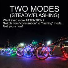 Load image into Gallery viewer, 20 LED Bike Cycling Rim Lights Wheel Spoke Light String Strip Lamps Waterproof Bicycle Light Decoration Accessories Waterproof LED Bike Spoke Lights For Adult Bike Beautiful Night Bike Decoration
