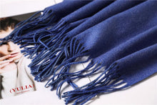 Load image into Gallery viewer, Fashion Winter Solid Soft Scarf Cashmere Lightweight Scarves Shawls Cashmere Escharpe Scarfs Lightweight Shawls Hijabs Shawls Escharpe Elegant Wrap Blanket Bandana Tassel For Lady
