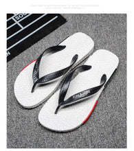 Load image into Gallery viewer, Black Man House Slippers Elegant Flip Flop Pool Slippers Summer Sandals  Men's Shoes Breathable Air Mesh Comfortable Leather Flip Flops Non-Slip Sport Cushion Beach Outdoor Walking Slippers
