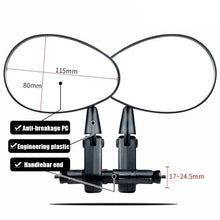 Load image into Gallery viewer, Smart Bicycle Stylish Handlebar Design Reflector Rear View Mirror Mountain Bike Electrical Bike Scooter HD Wide-Range Adjustable Angles Mirror Wide Range Back Reflector Vision Adjustable Left Right Mirrors For Road Electric Bike
