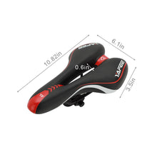 Load image into Gallery viewer, Sport Bicycle Saddle Soft Shock Absorbing Hollow Bike Cushion Road Cycling Sponge Comfortable Bicycle Seat Most Comfortable Bicycle Saddle Shock Absorber Waterproof Suitable For Fitness Outdoor Wide Soft Padded Bike Saddle
