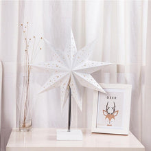 Load image into Gallery viewer, Modern Retro Led Table Lamp Desk Light Paper Star Wood Lamp Nordic Design Minimalist Bedside Living Room Bedroom Decor  Cute Study Lamps for Bedroom Décor
