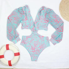 Load image into Gallery viewer, Surfing Swimsuit For Women Bikini Long Sleeve Swimwear Tiger Print Push Up Summer Bath Suit Two Piece Surfing Rash Guard Bikini Long Sleeve Swimsuit Set
