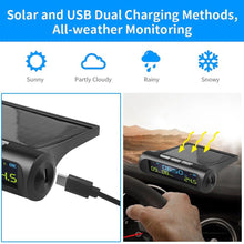 Load image into Gallery viewer, Solar Car Digital Clock with LCD Time Date In-Car Temperature Display for Outdoor Personal Car Part Decoration Universal Wireless Car Head Up Display Digital GPS Speedometer MPH Solar Battery USB Charged with Time Clock
