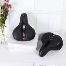 Load image into Gallery viewer, Breathable Leather Bicycle Saddle Cushion Comfortable Anti Slip And Weat Road Bike Sponge Filled Shockproof Bike Seat For Men Women Memory Foam Soft Bicycle Seats Cushion Dual Shock Absorbing Wide Bicycle Seat Replacement For Mountain Bike Road Bike
