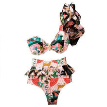 Load image into Gallery viewer, Two-Pieces Women  Push-Up Padded Bra Ruffles Bandage Bikini Set Swimsuit  Women's Bathing Suits Ruffles Flounce Bikini Sets Low Rise Two Piece Swimsuit Swimwear Bathing Suit Beachwear
