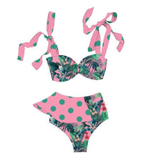 Load image into Gallery viewer, Two-Pieces Women  Push-Up Padded Bra Ruffles Bandage Bikini Set Swimsuit  Women's Bathing Suits Ruffles Flounce Bikini Sets Low Rise Two Piece Swimsuit Swimwear Bathing Suit Beachwear
