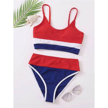 Load image into Gallery viewer, Female Swimsuit High Waist Bikini Women High Waist Bikini Set Two Piece Swimsuits Bikini Top With Bottoms Bathing Suits For Teens Girls Women Swimwear Two-pieces Bikini Set Sport Bathing Suit Swim Lady
