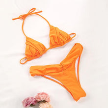Load image into Gallery viewer, Bikinis Micro Adjustable Swimwear Women Summer Bikini Set Modern Colorful Print Beach Wear Women's Comfortable Swimsuit Knotted String Triangle Bikini Tie Side High Cut Bikini Set

