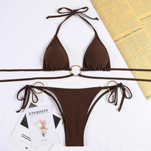 Load image into Gallery viewer, Bikinis Micro Adjustable Swimwear Women Summer Bikini Set Modern Colorful Print Beach Wear Women's Comfortable Swimsuit Knotted String Triangle Bikini Tie Side High Cut Bikini Set
