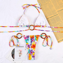 Load image into Gallery viewer, Bikinis Micro Adjustable Swimwear Women Summer Bikini Set Modern Colorful Print Beach Wear Women's Comfortable Swimsuit Knotted String Triangle Bikini Tie Side High Cut Bikini Set
