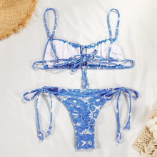Load image into Gallery viewer, Bikinis Micro Adjustable Swimwear Women Summer Bikini Set Modern Colorful Print Beach Wear Women's Comfortable Swimsuit Knotted String Triangle Bikini Tie Side High Cut Bikini Set
