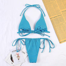 Load image into Gallery viewer, Bikinis Micro Adjustable Swimwear Women Summer Bikini Set Modern Colorful Print Beach Wear Women's Comfortable Swimsuit Knotted String Triangle Bikini Tie Side High Cut Bikini Set
