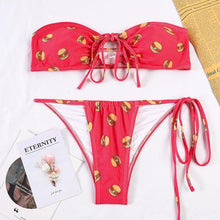 Load image into Gallery viewer, Bikinis Micro Adjustable Swimwear Women Summer Bikini Set Modern Colorful Print Beach Wear Women's Comfortable Swimsuit Knotted String Triangle Bikini Tie Side High Cut Bikini Set
