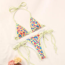 Load image into Gallery viewer, Bikinis Micro Adjustable Swimwear Women Summer Bikini Set Modern Colorful Print Beach Wear Women's Comfortable Swimsuit Knotted String Triangle Bikini Tie Side High Cut Bikini Set

