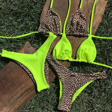 Load image into Gallery viewer, Bikinis Micro Adjustable Swimwear Women Summer Bikini Set Modern Colorful Print Beach Wear Women's Comfortable Swimsuit Knotted String Triangle Bikini Tie Side High Cut Bikini Set
