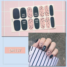 Load image into Gallery viewer, Nail Wraps Polish Decals Strips Golden Glitter 3D Adhesive Full Nail Art Stickers Manicure Kits Women Nail Decorations Accessories Metal Curve Stripe Lines Design Letter Nail Sticker Adhesive Decoration Template Nail Tool Decorations
