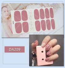 Load image into Gallery viewer, Nail Wraps Polish Decals Strips Golden Glitter 3D Adhesive Full Nail Art Stickers Manicure Kits Women Nail Decorations Accessories Metal Curve Stripe Lines Design Letter Nail Sticker Adhesive Decoration Template Nail Tool Decorations
