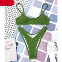Load image into Gallery viewer, Women One-Shoulder Bikini Swimsuit Women Push Up Swimwear Women's Bathing Suit Comfortable Bikini Ribbed Two Piece Swimsuit Bikini Set Summer Bathing Suit Beach Wear Swimming Suit
