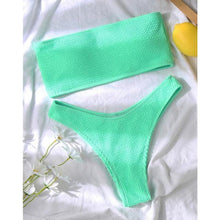 Load image into Gallery viewer, Women One-Shoulder Bikini Swimsuit Women Push Up Swimwear Women's Bathing Suit Comfortable Bikini Ribbed Two Piece Swimsuit Bikini Set Summer Bathing Suit Beach Wear Swimming Suit
