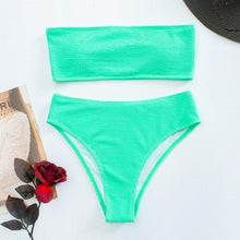 Load image into Gallery viewer, Women One-Shoulder Bikini Swimsuit Women Push Up Swimwear Women's Bathing Suit Comfortable Bikini Ribbed Two Piece Swimsuit Bikini Set Summer Bathing Suit Beach Wear Swimming Suit
