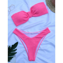 Load image into Gallery viewer, Women One-Shoulder Bikini Swimsuit Women Push Up Swimwear Women's Bathing Suit Comfortable Bikini Ribbed Two Piece Swimsuit Bikini Set Summer Bathing Suit Beach Wear Swimming Suit
