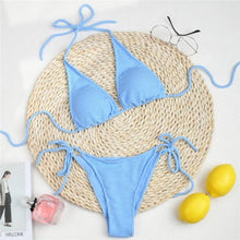 Load image into Gallery viewer, Women One-Shoulder Bikini Swimsuit Women Push Up Swimwear Women's Bathing Suit Comfortable Bikini Ribbed Two Piece Swimsuit Bikini Set Summer Bathing Suit Beach Wear Swimming Suit
