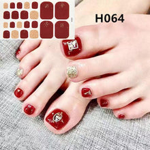 Load image into Gallery viewer, Toe Nail Sticker Wraps Adhesive Decals Toenail Polish Strips DIY Pedicure Foot Decals Manicure Strips Decals Full Wraps Women Glitter Toenail Nail Polish Strips Decals Full Wraps Self Adhesive Toe Nail Tip Full Toe Nail Wraps Feet Decorations
