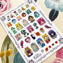 Load image into Gallery viewer, Cute rabbit Cute cat  Japanese Justice Girl 3D Back Glue Nail Sticker Nail Decoration Nail Art Nail Ornament Self Adhesive Nail Decals for Nail Art Decoration Including Hearts Stars Letters Bowknot Leaves Flowers Plants Fruits Butterflies for Woman
