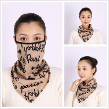 Load image into Gallery viewer, Cotton Women Mask Scarf Face Mascarillas Wraps Floral Print Lady Warm Neck Scarves Foulard Bandana Reusable Outdoor Riding Masks Scarf Neck Gaiter Headwear Headband Head Wrap Scarf Mask Neck Ear Warmers Headbands Perfect Bandana
