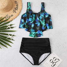 Load image into Gallery viewer, Women High Waist Bikini Plus Size Swimwear Summer Swimsuit Beach Bathing Suit Ruffle Bikini  Floral Printed Ruffle High Waist Bikini Set Women's Tummy Control Bathing Suit Swimsuit Flounce Peplum
