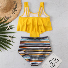 Load image into Gallery viewer, Women High Waist Bikini Plus Size Swimwear Summer Swimsuit Beach Bathing Suit Ruffle Bikini  Floral Printed Ruffle High Waist Bikini Set Women's Tummy Control Bathing Suit Swimsuit Flounce Peplum

