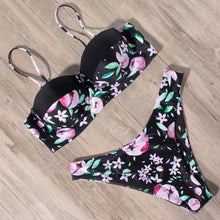 Load image into Gallery viewer, Animal Print Leopard Bikini Push Up Swimsuit Women Bikini Set Bathing Suit Bandeau Beach Wear Swimwear Women Casual Leopard Printed Triangle High Waist Two Piece Bikini Sets
