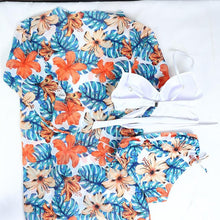 Load image into Gallery viewer, Bikini Women Push Up Swimsuit 3 Piece Bikini Set With Cover Up Women's Fashion 3 Piece Tie Dye Top Bikini Set Swimsuit Cover Up Skirt Swimwear Push Up Bather Swim Wear
