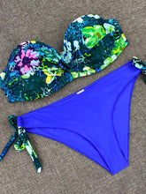 Load image into Gallery viewer, Bikini Sets Solid Color Swimsuit  Mid-Waist  Gather Cup Bikinis Women Swimwear Female Bathing Suits Beach wear  Two Piece Swimsuits Triangle Bikini swimsuits for Women
