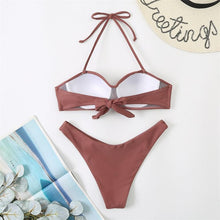 Load image into Gallery viewer, Bikini Push Up Swimwear  Bikini Set Pink Swimwear Women Micro Swimsuit Female Bandage Bikini Beach Wear Swimming Two-Piece Swimsuit Summer Swimsuit for Women
