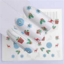 Load image into Gallery viewer, New Christmas Water Decal Nail Art Nail sticker New Year Slider Tattoo Full Cover Santa Claus Snowman Designs Xmas Decals 3D Wave Design Decoration for Women Girls Tape Nail Art Stickers Decal Decoration  Nail Art Accessories Decoration Decal
