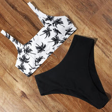 Load image into Gallery viewer, High Waist Bikini Leopard Bikini Women Push Up Swimsuit Women's Leopard Print Swimsuits High Waist Bikini Set 2 Piece Bathing Suits Women Printed Swimwear Tie Dye Summer Swim Beachwear

