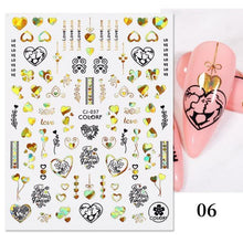 Load image into Gallery viewer, Gold Christmas Snowflake 3D Nail Stickers Sparkly Iridescent Silver Xmas Tree Elk Deer Transfer Sliders Winter Nails Accessories Design Decor Tip Transfer Nail Decals Sticker For Pretty Girl Self-Adhesive Nail Decals Designer Nail Stickers
