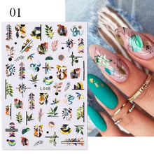 Load image into Gallery viewer, Flowers Leaves Line 3D Nail Stickers Autumn Winter Fall Leaf Design Transfer Sliders Abstract Waves Nail Art Decals Manicures  Decal Self-Adhesive 3D Wave Design Decoration for Women Girls Tape Nail Art Stickers Decal Decoration
