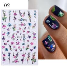 Load image into Gallery viewer, Flowers Leaves Line 3D Nail Stickers Autumn Winter Fall Leaf Design Transfer Sliders Abstract Waves Nail Art Decals Manicures  Decal Self-Adhesive 3D Wave Design Decoration for Women Girls Tape Nail Art Stickers Decal Decoration
